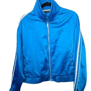 Zara satin jacket side stripe